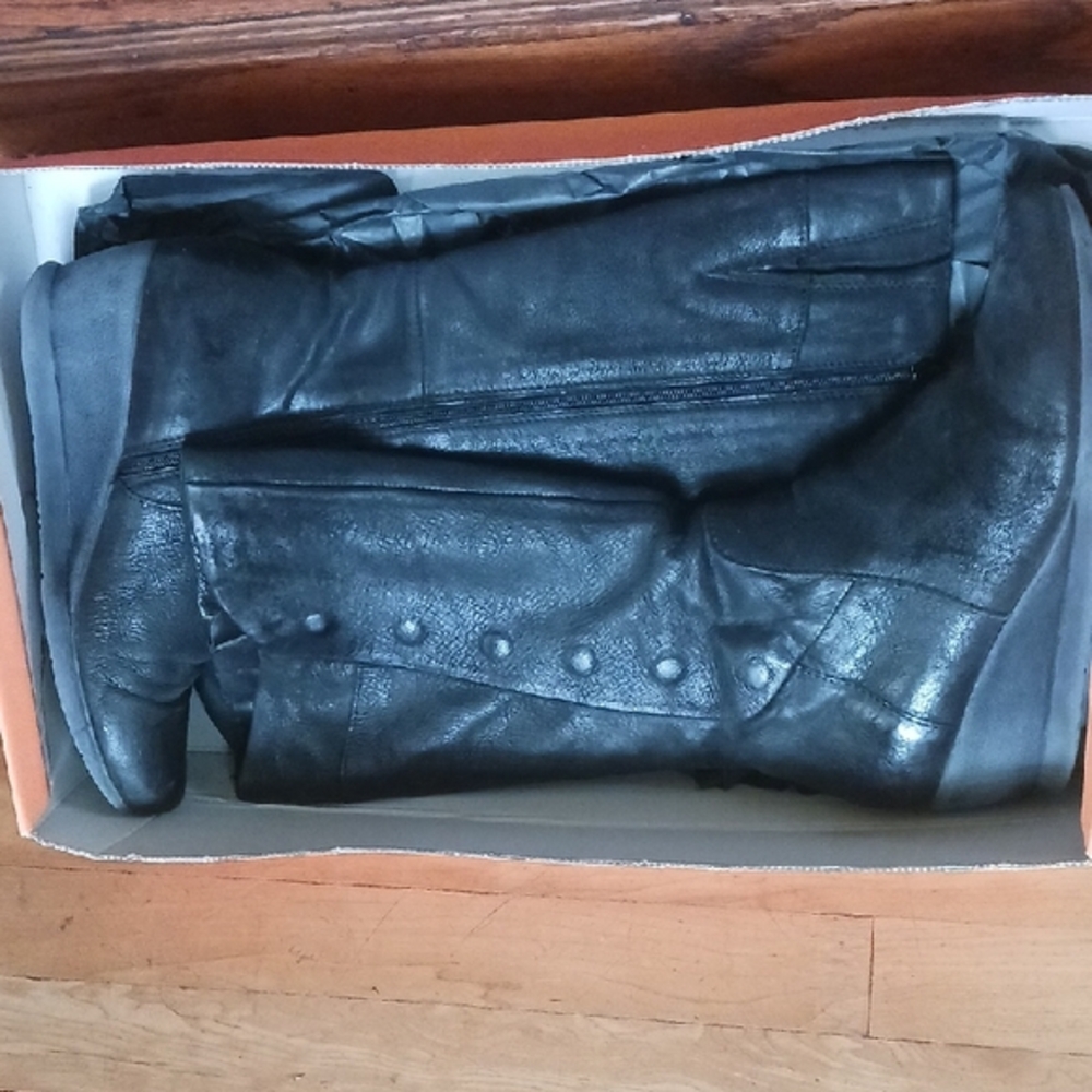 Miz Mooz Marybeth Black Knee-High Leather Boots